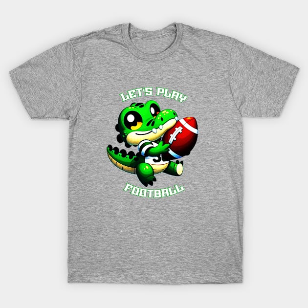 Let's Play Football Cute Gator T-Shirt by Korey Watkins